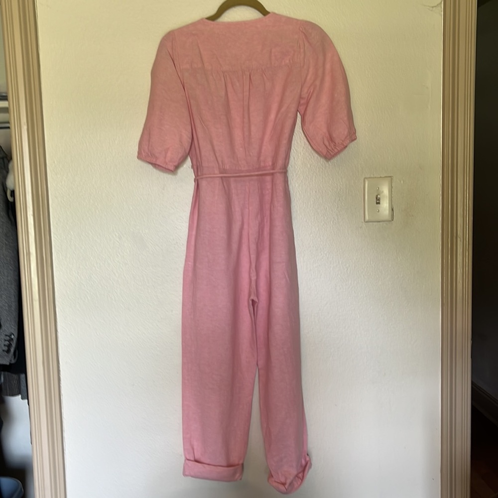Madewell jumpsuit linen/ cotton blend pink xxs - Picture 6 of 9